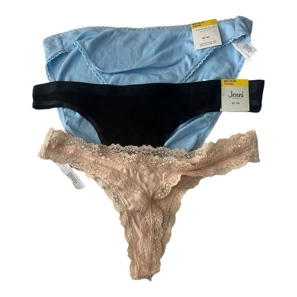 Jenni / Charter Club Thongs/Bikini 3 Pieces Sz Small - Picture 3 of 5